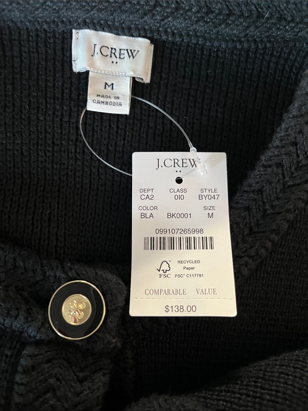 NWT J.Crew Factory | Lady cardigan jacket | Black | Size M - Picture 7 of 9